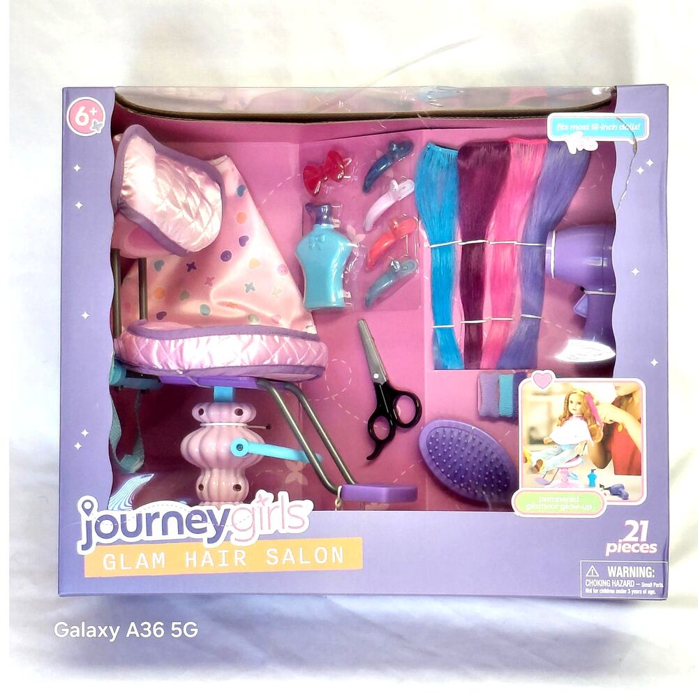 Journey Girls Doll Glam Salon Chair Set for 18" Dolls 21 Pieces NIB